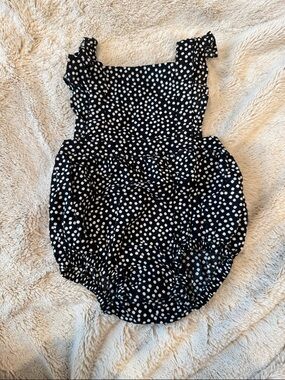 Old Navy Black and White Polka Dot Baby One-Piece